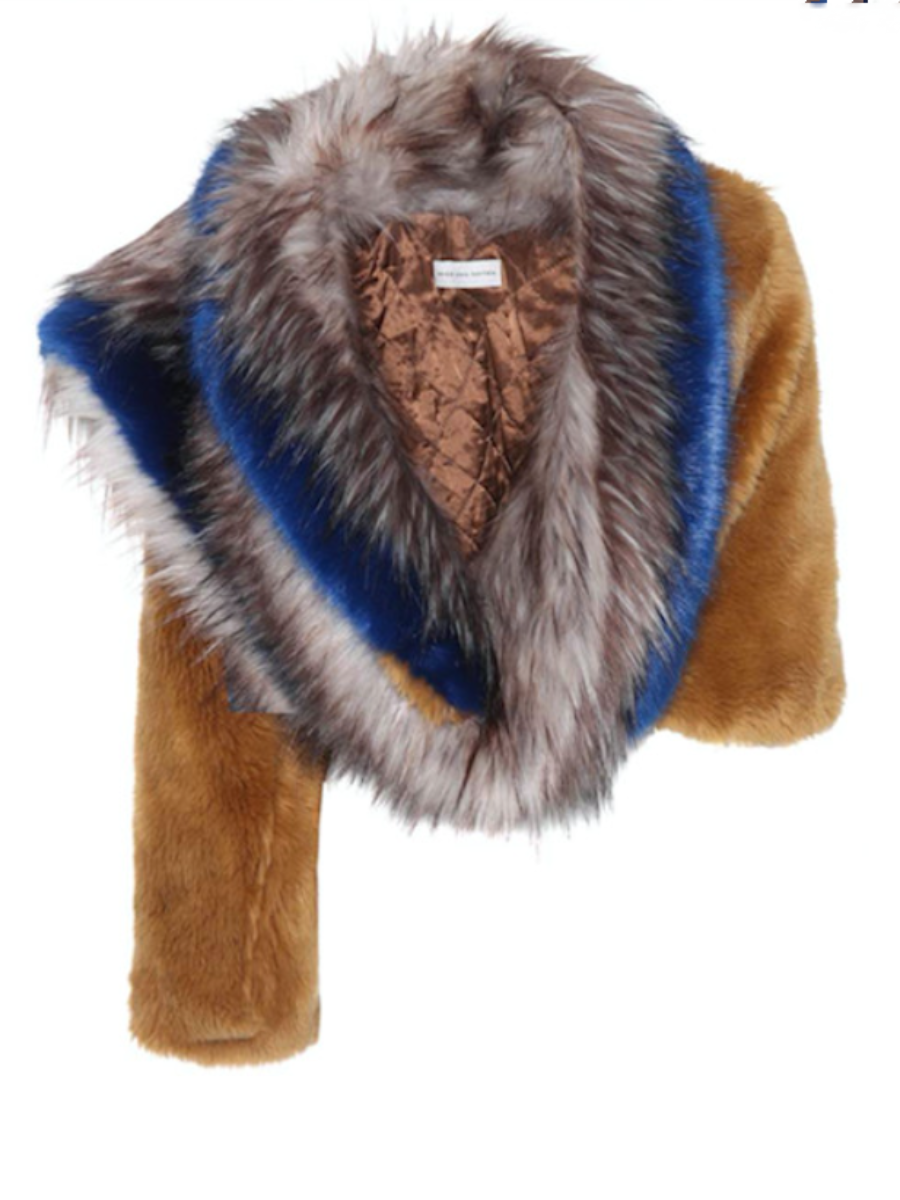 Asymmetric Sleeves Plush Coat