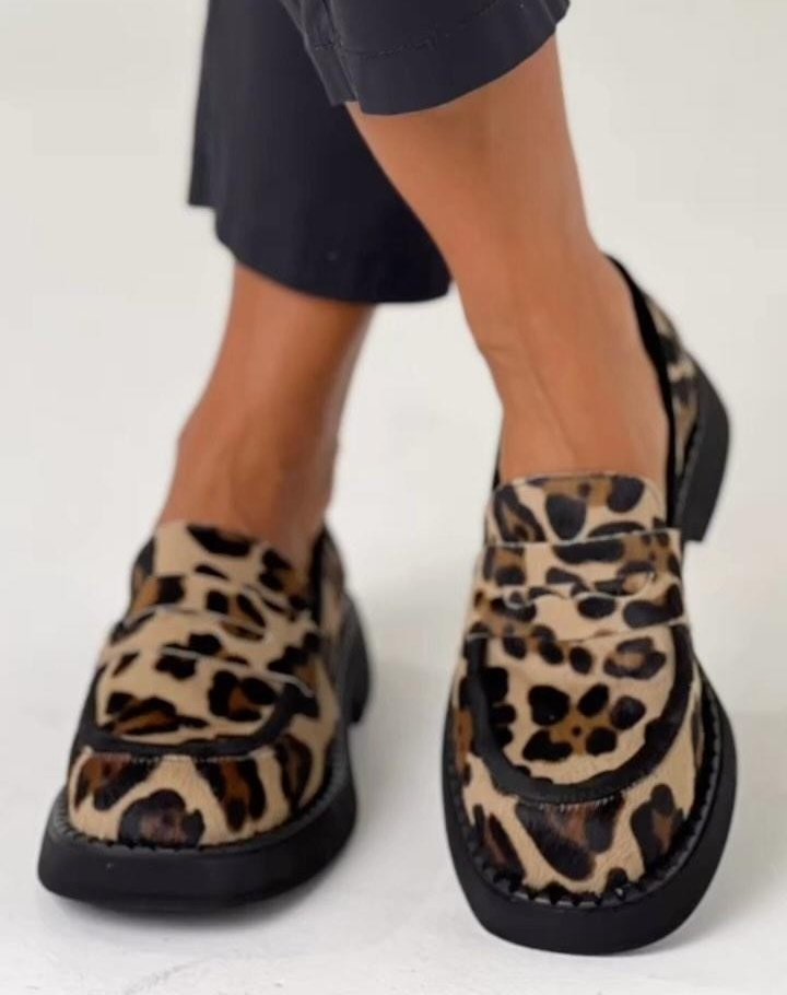Leopard suede sneakers