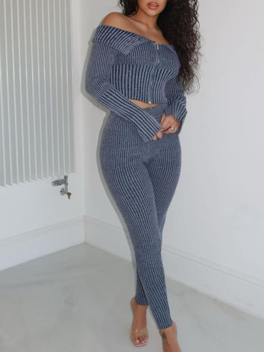 Knitted Zipper Suit