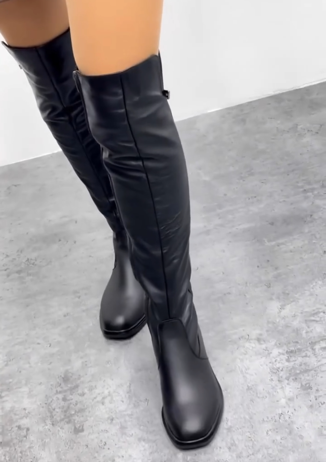 Chunky-heeled over-the-knee boots