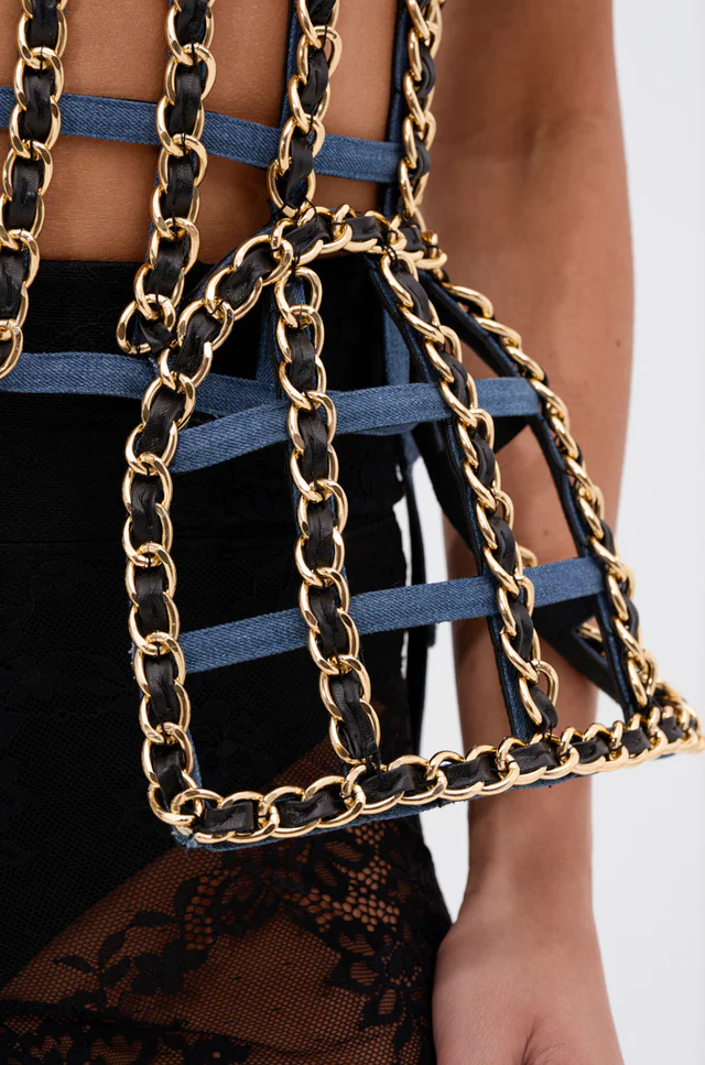 Chain Detail Bustier Top