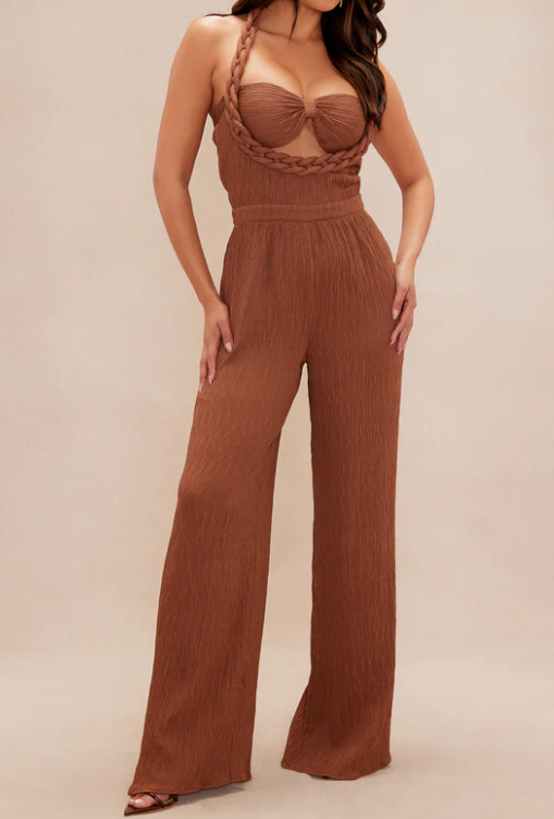 Woven Suspender Loose Jumpsuit