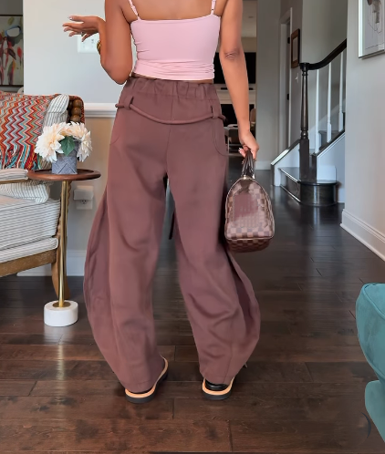 Wide-leg casual pants