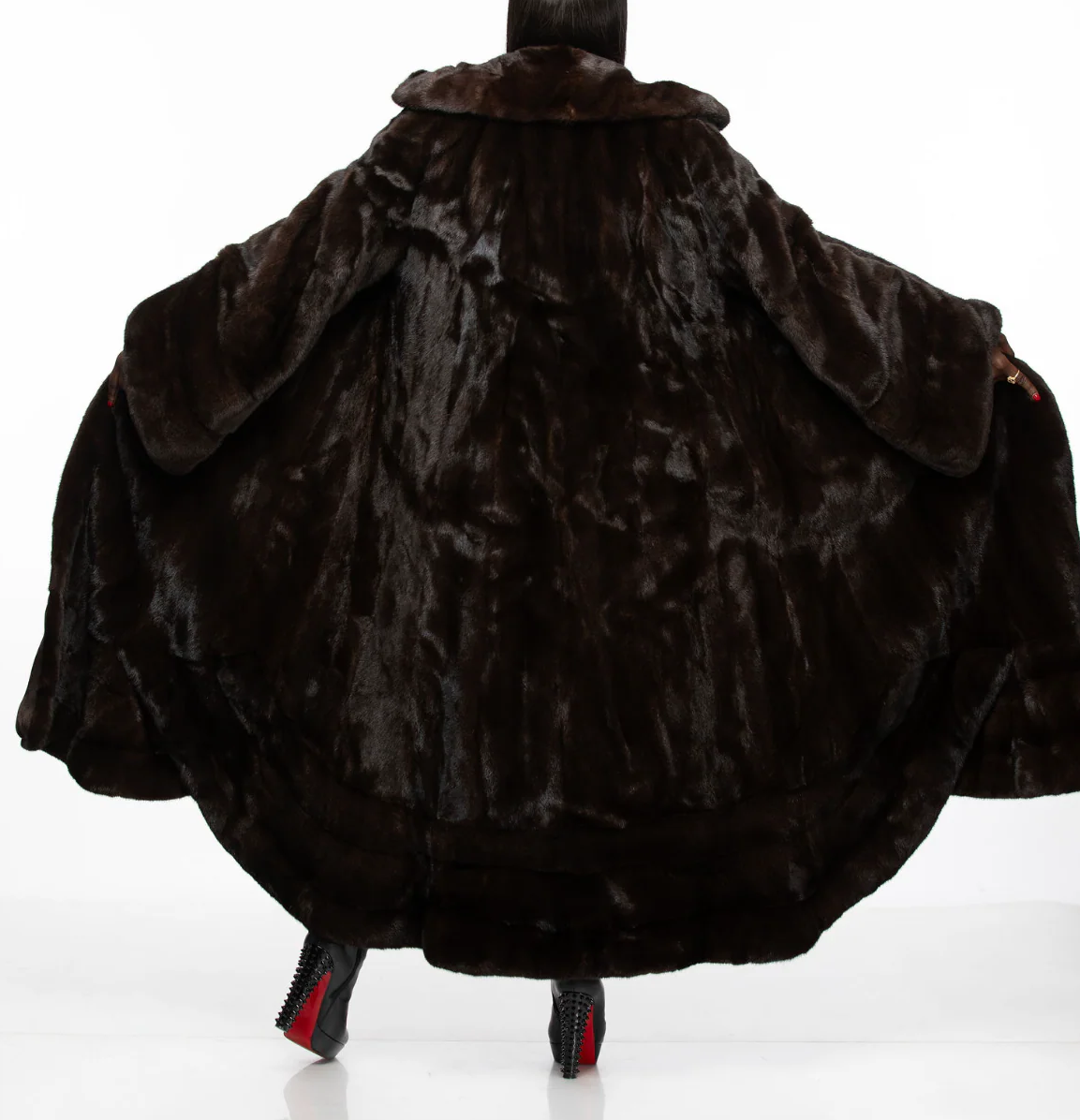 Full-length flared coat