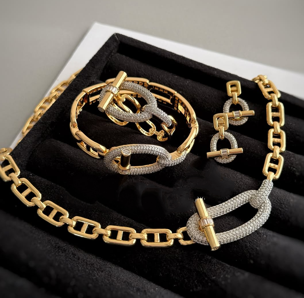 OT horizontal bar bracelet ring necklace fashion jewelry