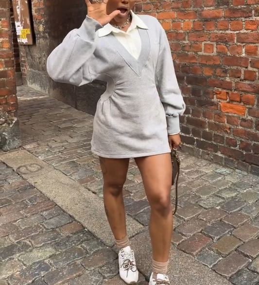 waisted sweatshirt dress