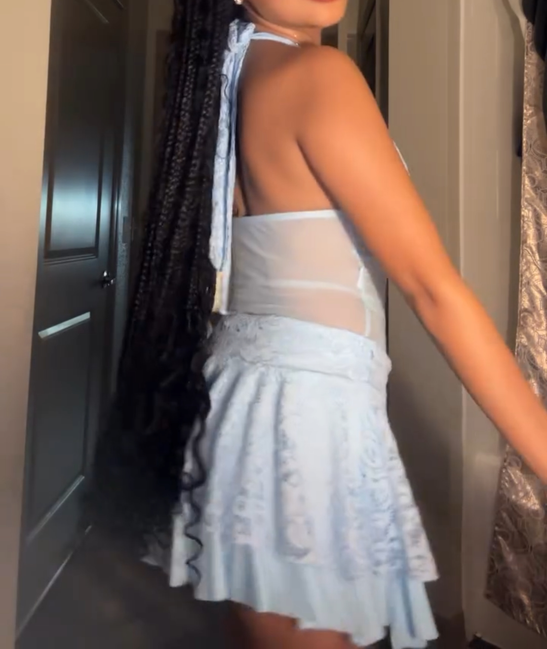 Sexy lace halterneck dress