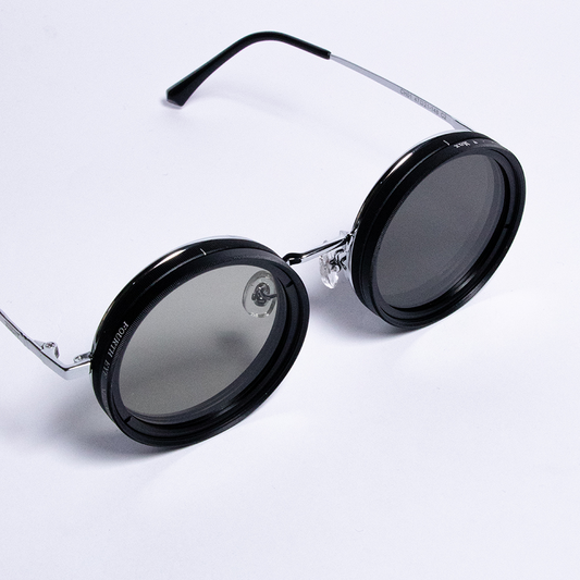 Adjustable Tint Sunglasses, 1-9 Gears Rounded Polarized Glasses with ND Filter Lenses