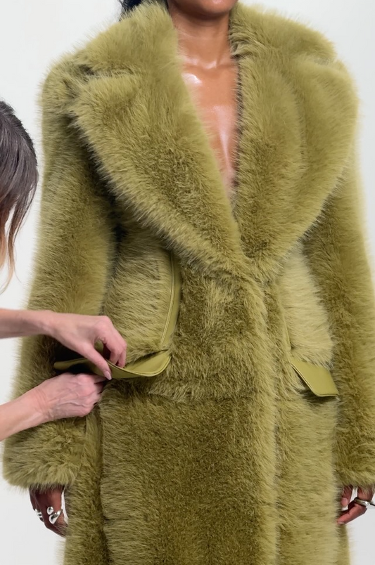 Faux fox fur coat