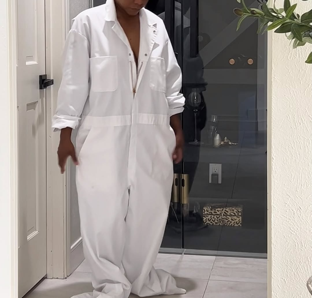 Solid color loose jumpsuit