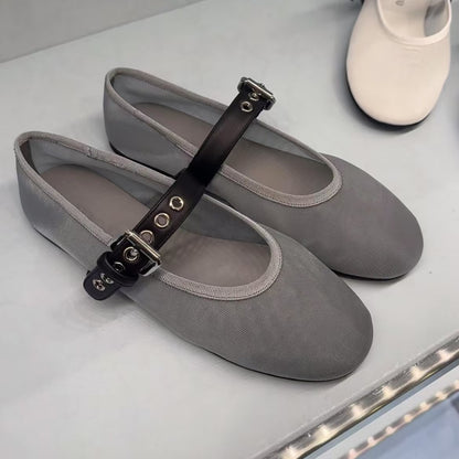 Mesh breathable slip-on ballet shoes