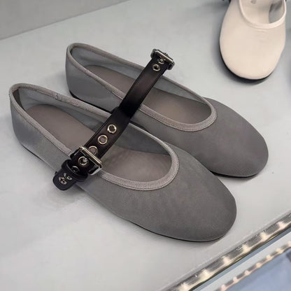 Mesh breathable slip-on ballet shoes