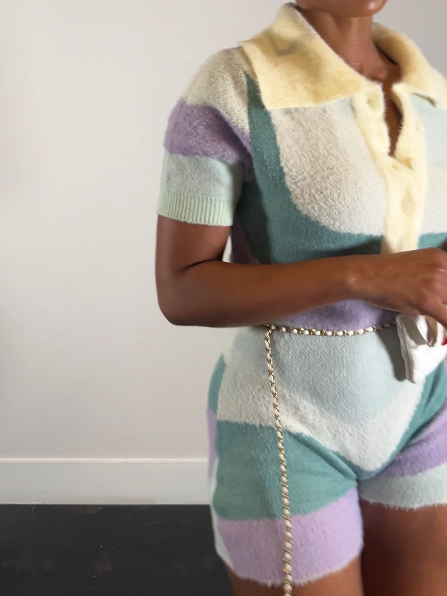 Fuzzy Sweater Romper