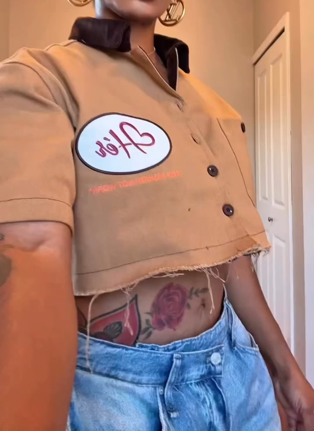 Retro print short-sleeved shirt