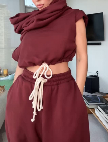 Irregular sweatshirt suit