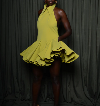 backless mini dress