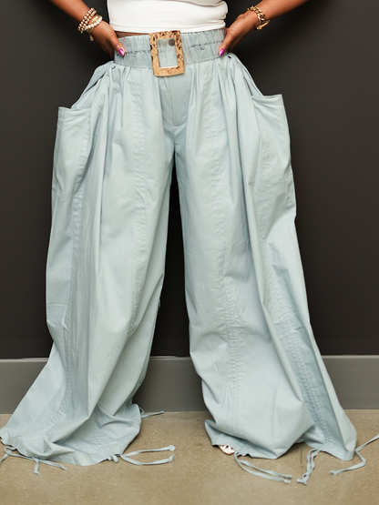 Wide Leg Drawstring Trousers