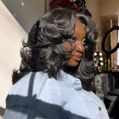 Lace Wig Mid-length Curls