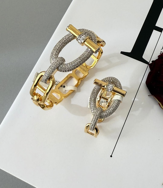 Horizontal bar OT series rings and bracelets