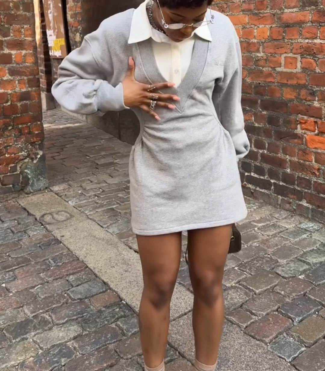 waisted sweatshirt dress