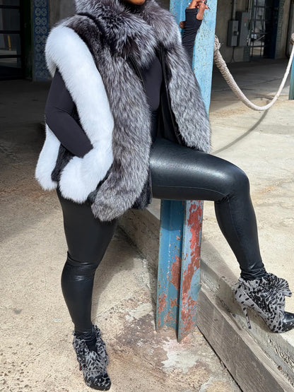 Faux Fox Fur Coat Vest