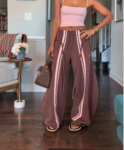 Wide-leg casual pants