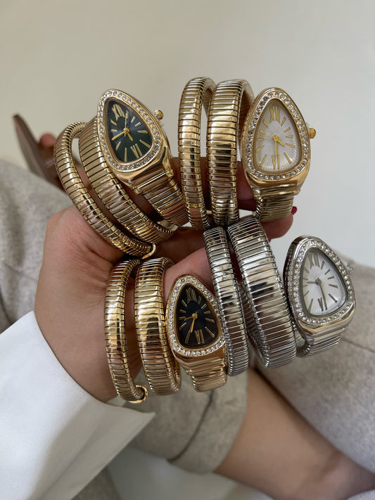 Dazzle Snake-shaped Steel Band Watch