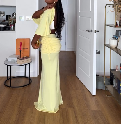 Sexy backless slit dress