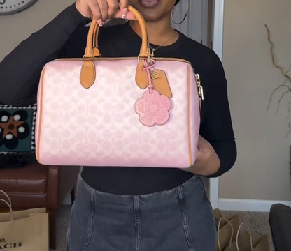 Iconic large canvas tote bag with charm
