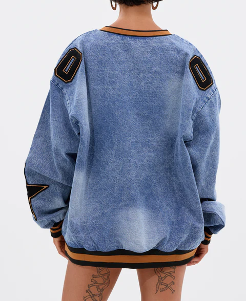 ALL AROUND THE WORLD DENIM SWEATSHIRT