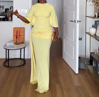 Sexy backless slit dress