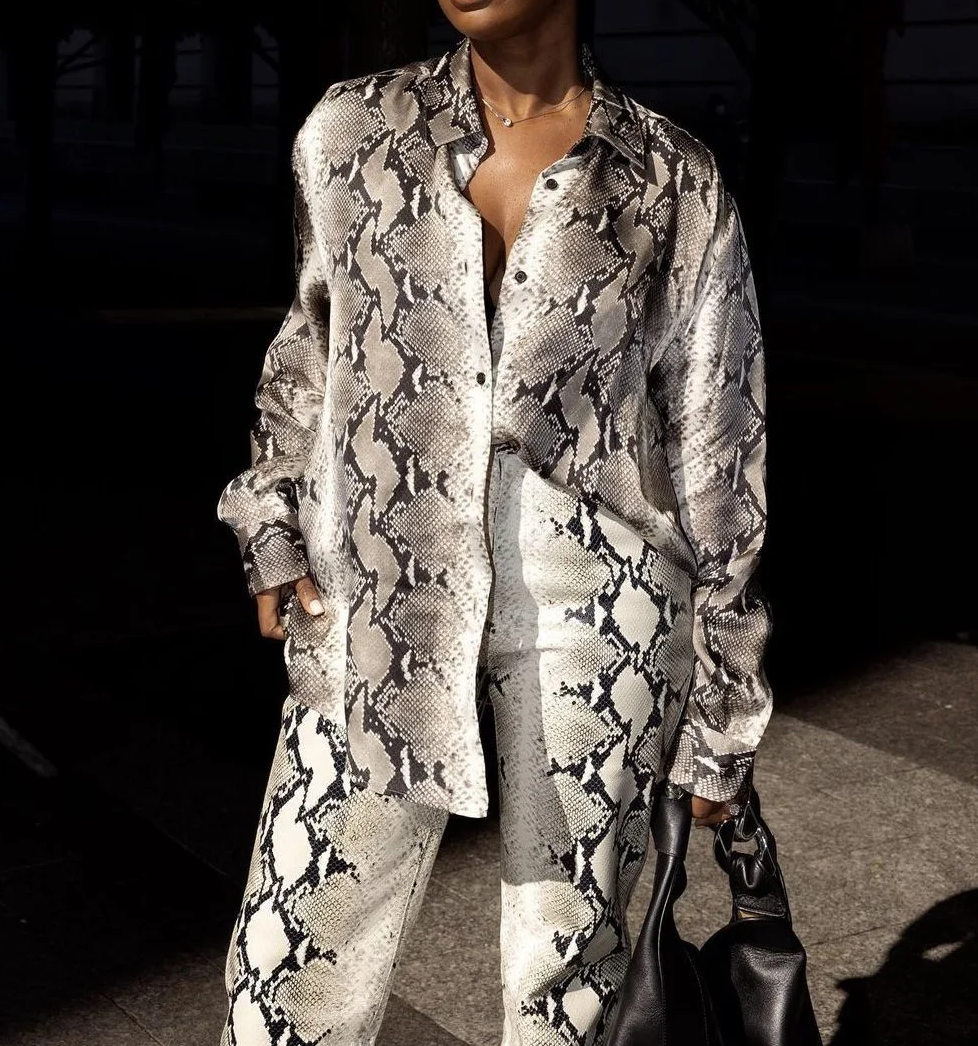 Snakeskin print two-piece suit