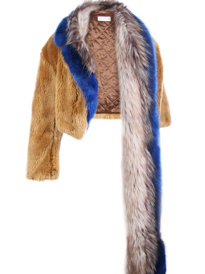 Asymmetric Sleeves Plush Coat