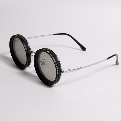 Adjustable Tint Sunglasses, 1-9 Gears Rounded Polarized Glasses with ND Filter Lenses