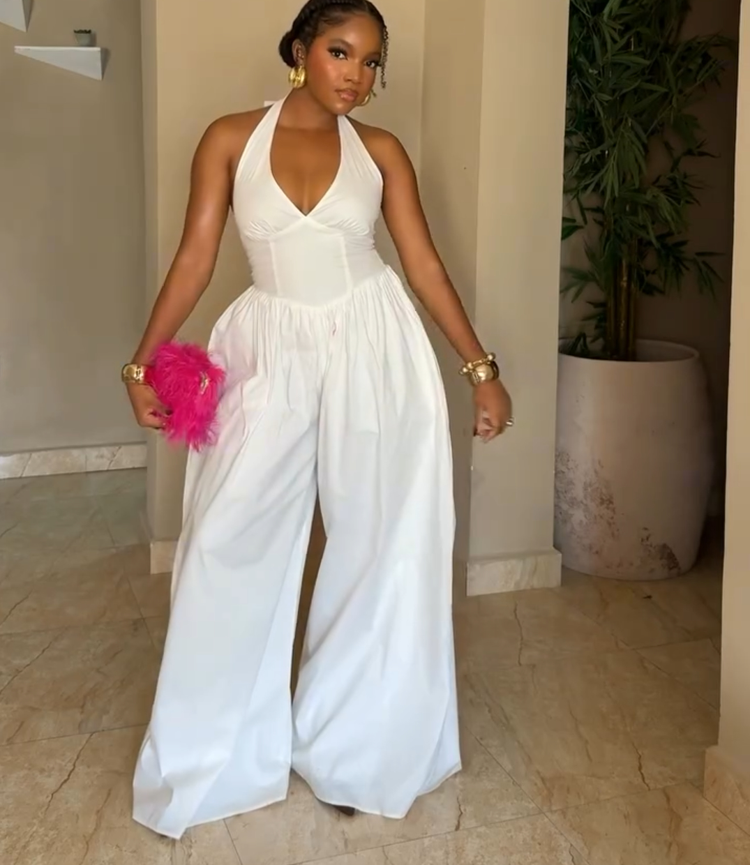 Sexy halterneck jumpsuit