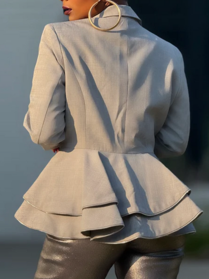 Ruffled Button Blazer