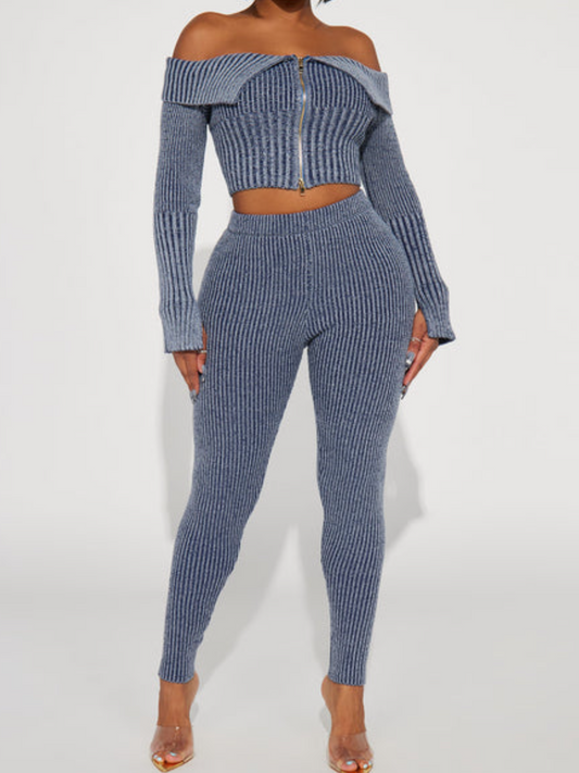 Knitted Zipper Suit