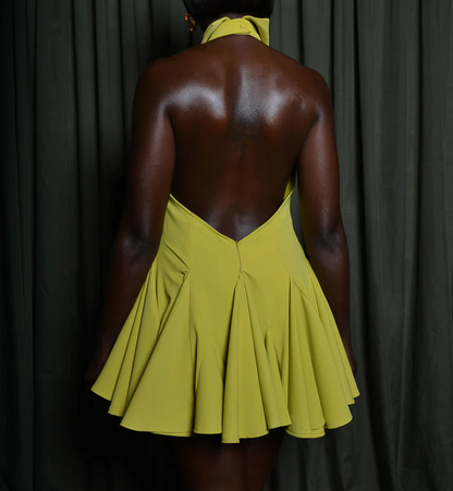 backless mini dress