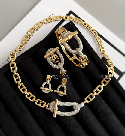 OT horizontal bar bracelet ring necklace fashion jewelry