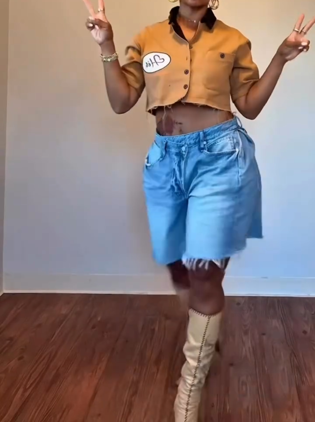 Retro print short-sleeved shirt