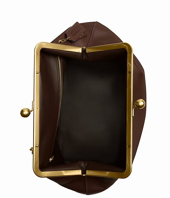 Large Kisslock Frame Shoulder Clutch Bag