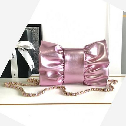 Metallic Silver 20cm Peplum Bag