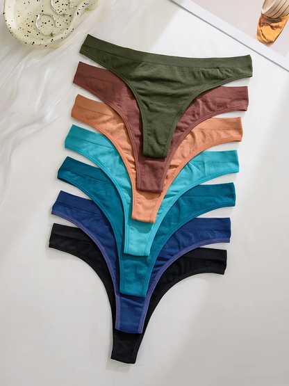 21pcs/Set Comfortable Seamless Thong Panties, Casual Series