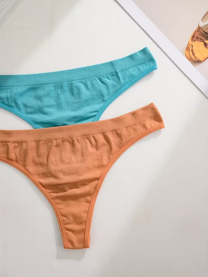 21pcs/Set Comfortable Seamless Thong Panties, Casual Series