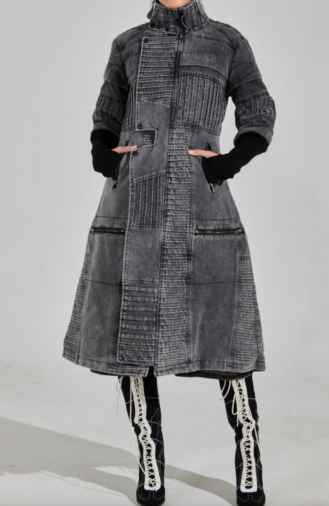 Washed Grey Denim Coat