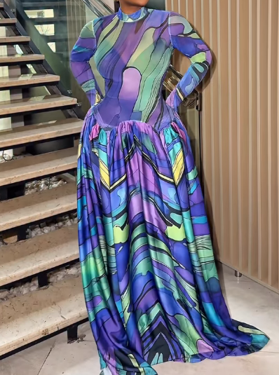 Floral Long Sleeve Maxi Dress