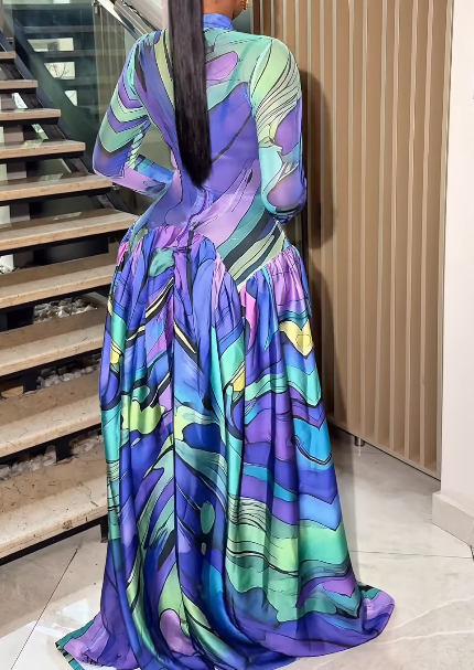 Floral Long Sleeve Maxi Dress