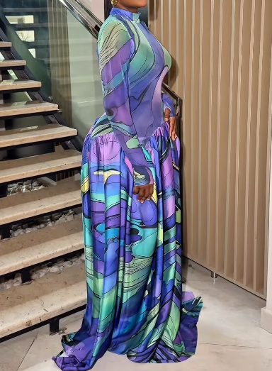 Floral Long Sleeve Maxi Dress