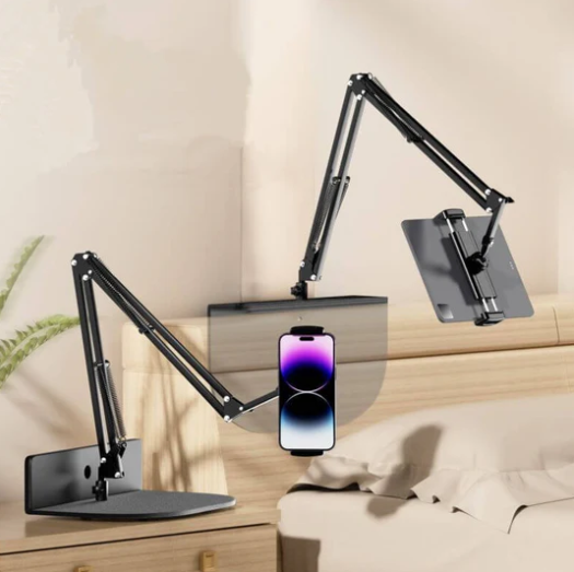 Adjustable long arm metal phone holder