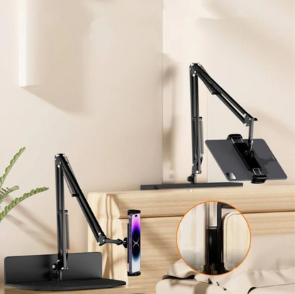 Adjustable long arm metal phone holder